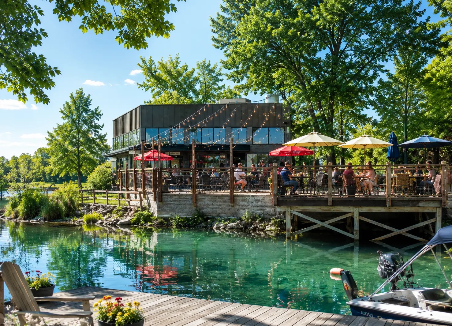 Corporate lakeside gathering at Admiral D\'s